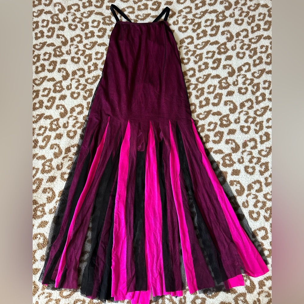 Black and hot pink lyrical dress. Size Adult M